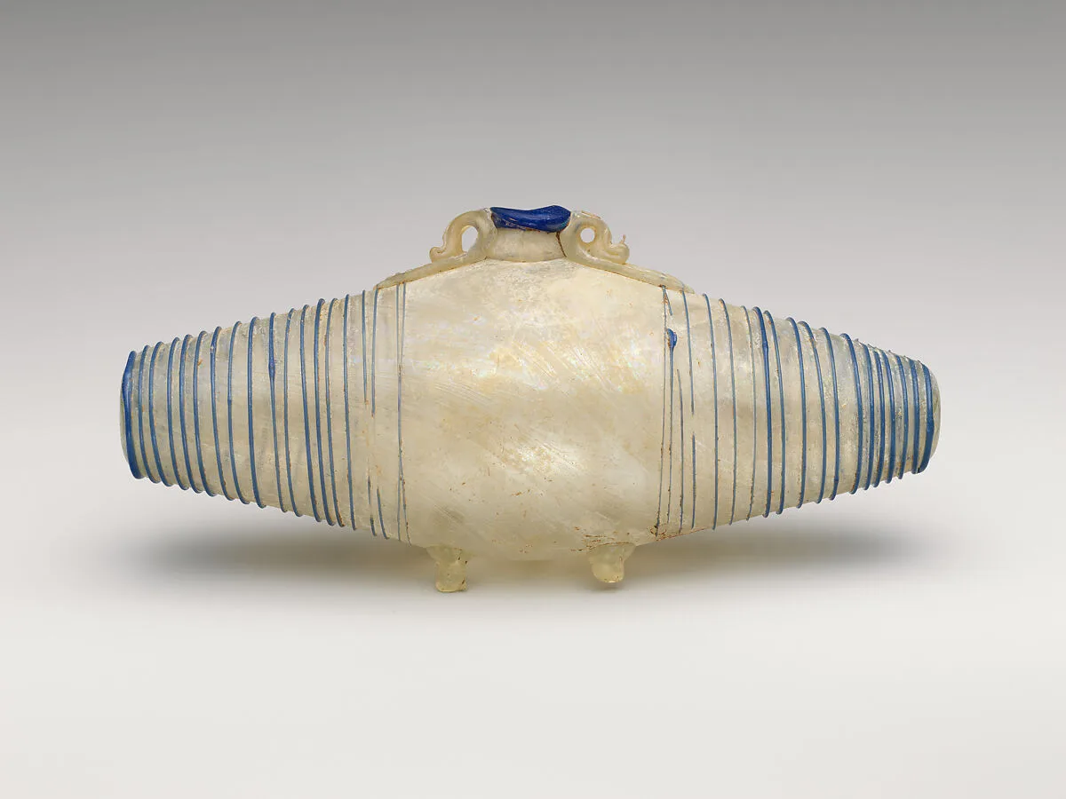 Glass barrel-shaped flask — Unknown