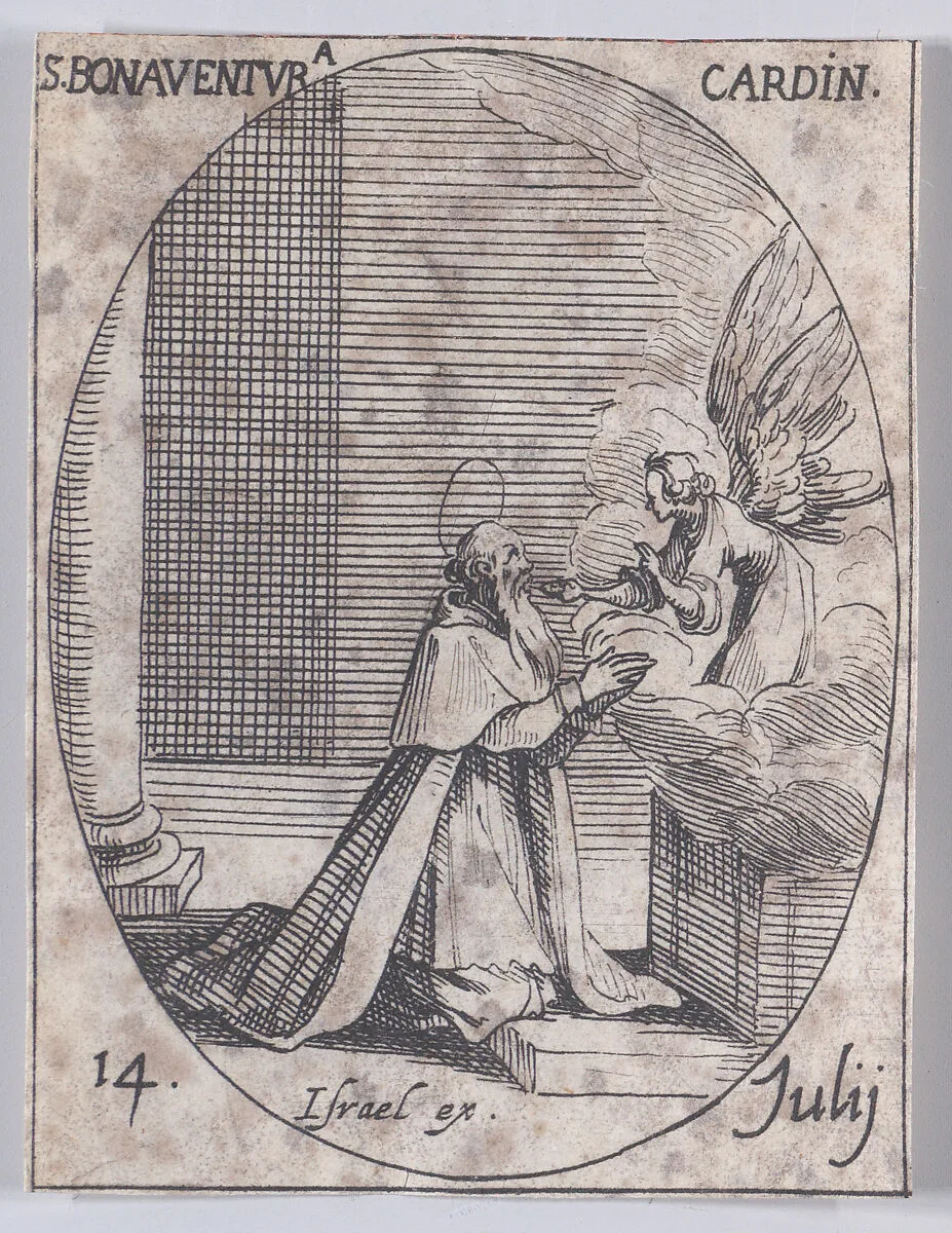 St. Bonaventure, Cardinal, July 14th, from "Les Images De Tous Les Saincts et Saintes de L'Année" (Images of All of the Saints and Religious Events of the Year) — Jacques Callot|Israël Henriet