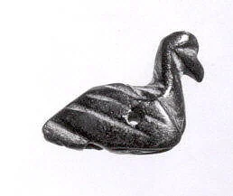 Stamp seal (duck-shaped) with geometric design