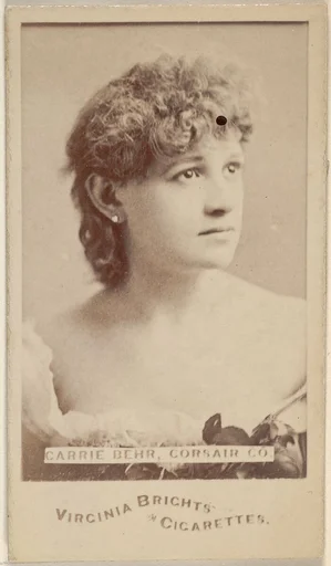 Carrie Behr, Corsair Co., from the Actors and Actresses series (N45, Type 6) for Virginia Brights Cigarettes