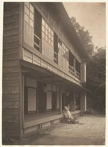 [Olga de Meyer Sitting on the Porch of a Japanese House]
