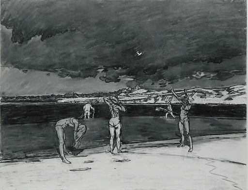Bathers by the Pond, Dark Sky, Sagaponack