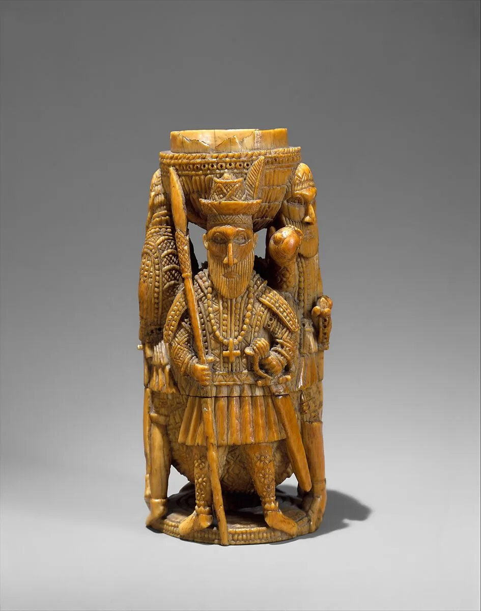 Saltcellar with Portuguese Figures — Master of the Heraldic Ship