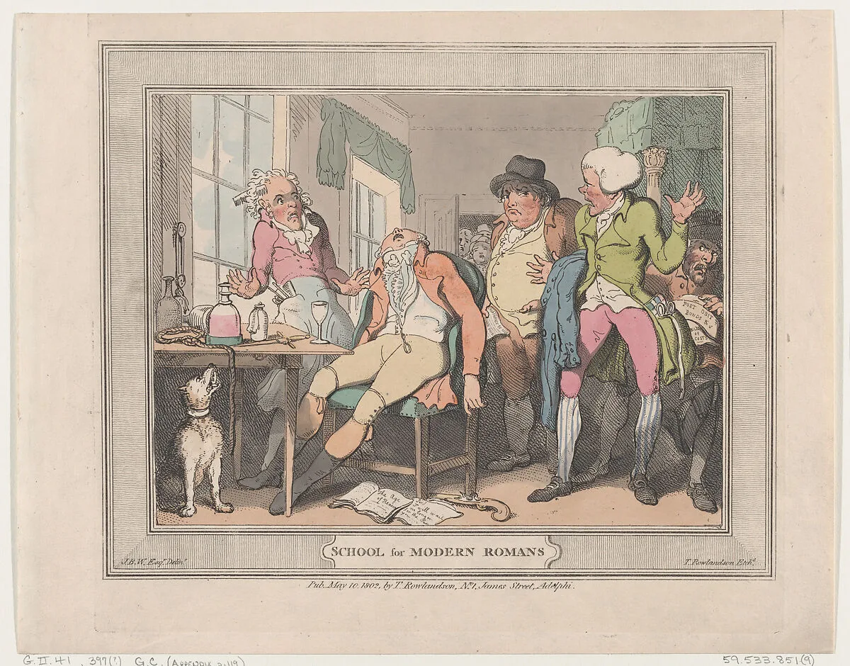 School for Modern Romans — Thomas Rowlandson|James Brydges Willyams|Thomas Rowlandson