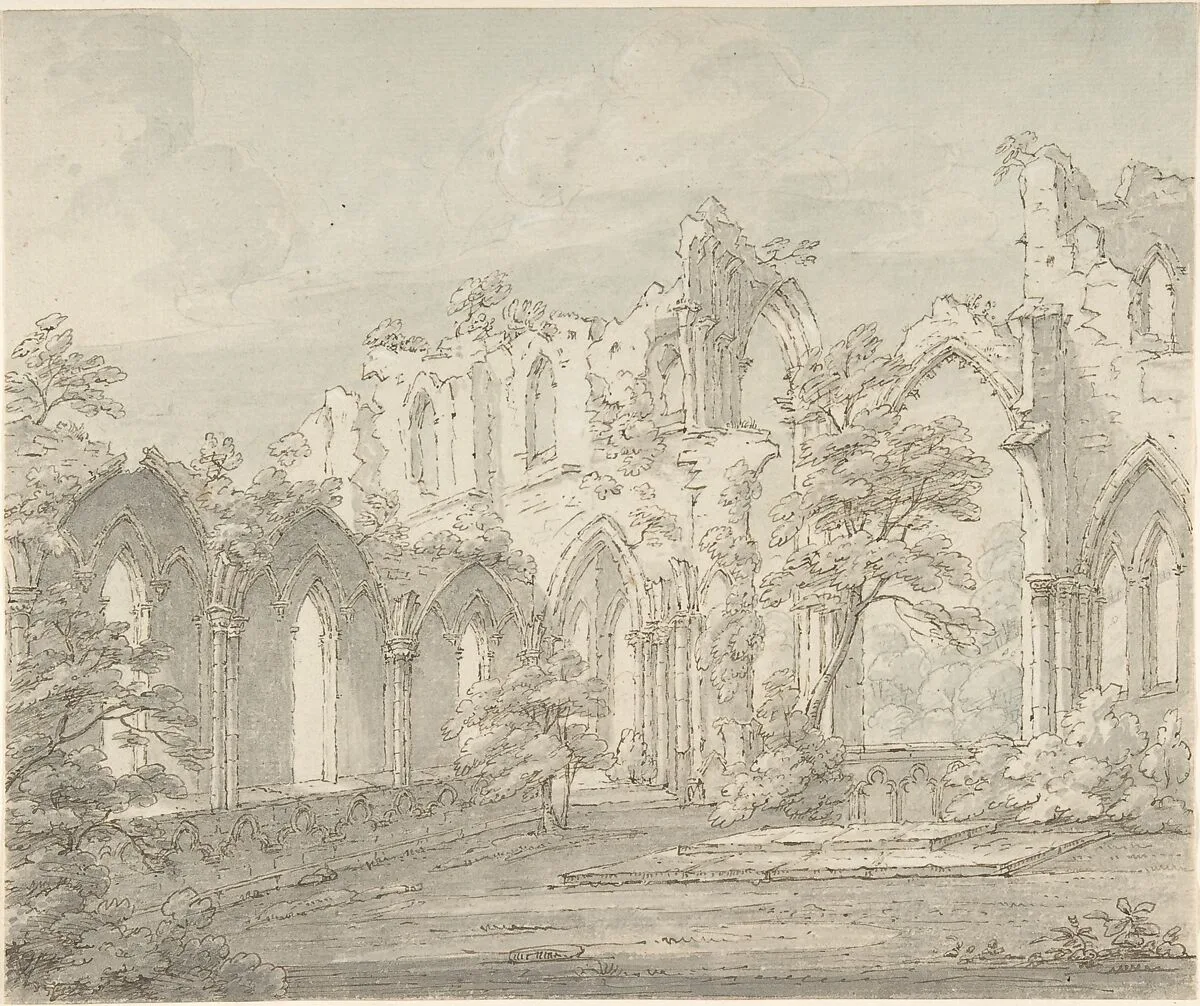 Interior view of Fountains Abbey, Yorkshire — Alexander Cozens|Thomas Sunderland