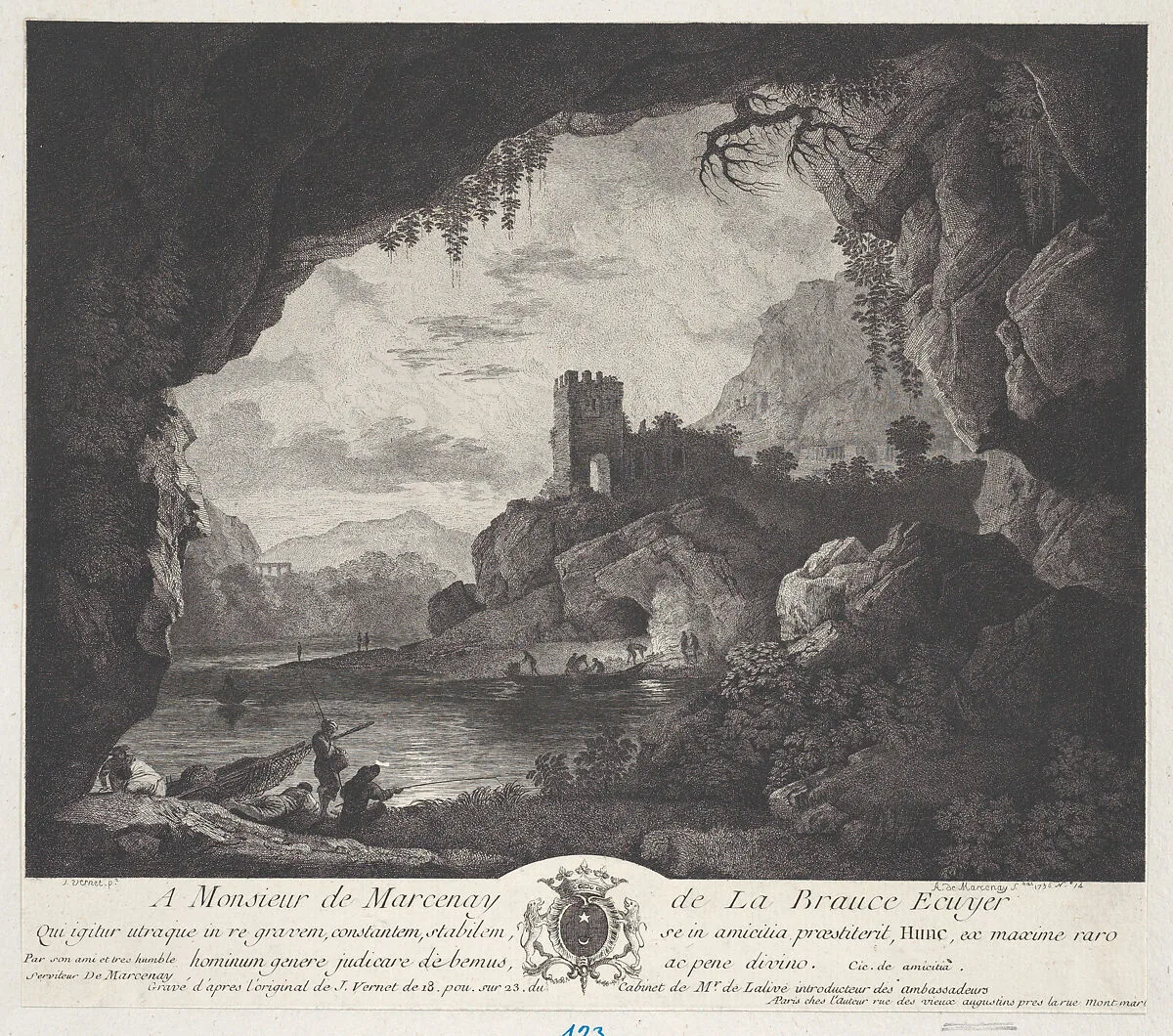 Landscape from a Cave — Antoine de Marcenay de Ghuy|Joseph Vernet