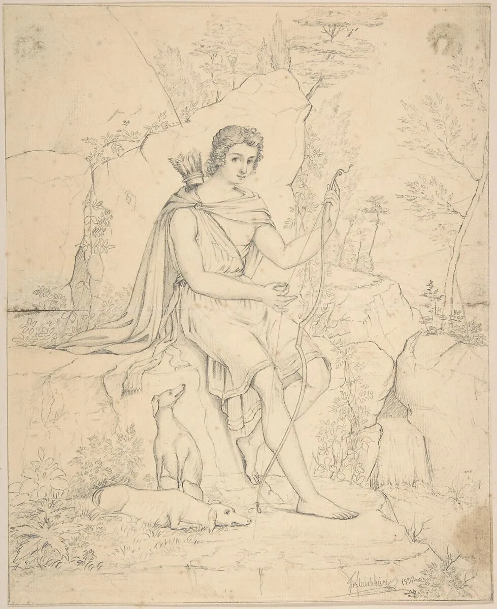 Young Man with Bow and Arrow — François Jacques Fleischbein