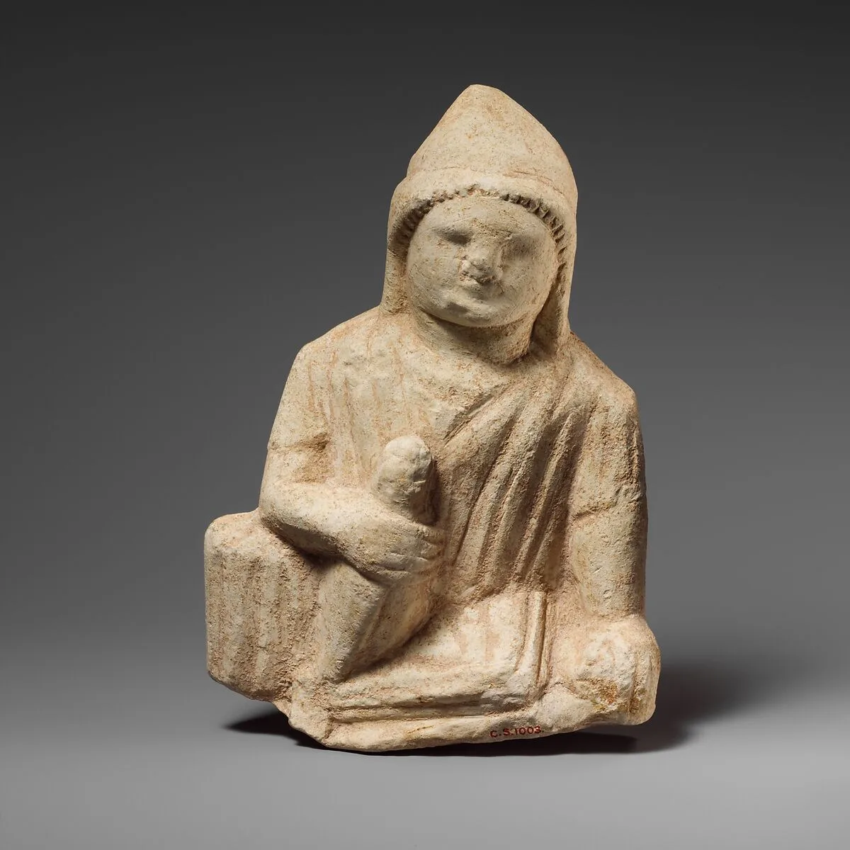 Limestone statuette of a temple boy — Unknown