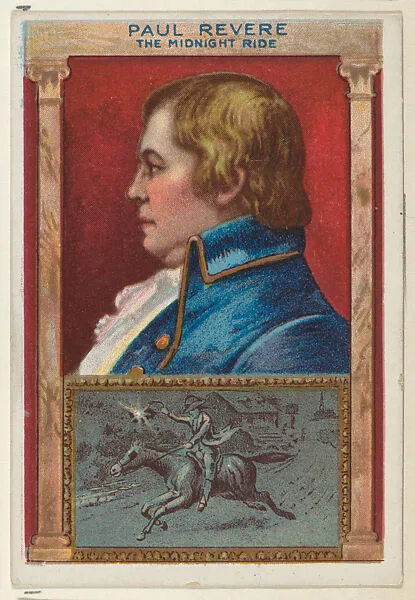Paul Revere, The Midnight Ride, from the "Heroes of History" series (T68), issued with Miners Extra Smoking Tobacco, Natural Leaf Scrap, and Royal Bengals Little Cigars — Paul Revere Jr.|Royal Bengals Little Cigars