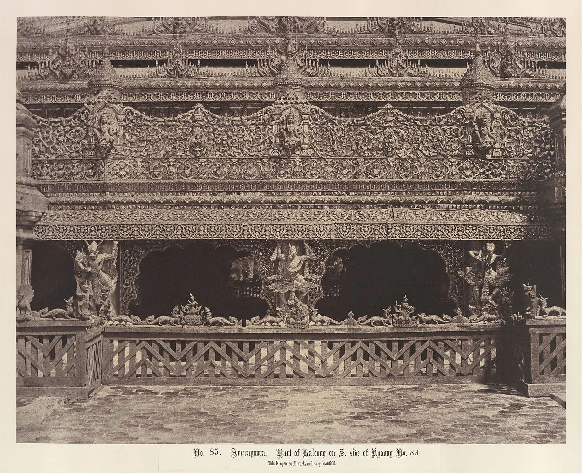 Amerapoora: Part of Balcony on the South Side of Maha-oung-meeay-liy-mhan Kyoung — Linnaeus Tripe