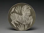 Sgrafitto plate with Zebra