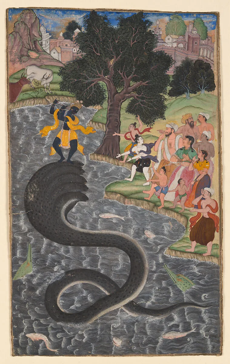 Krishna Dances on the Head of Kaliya; Illustration to the Harivamsa (Story of Hari) — Unknown