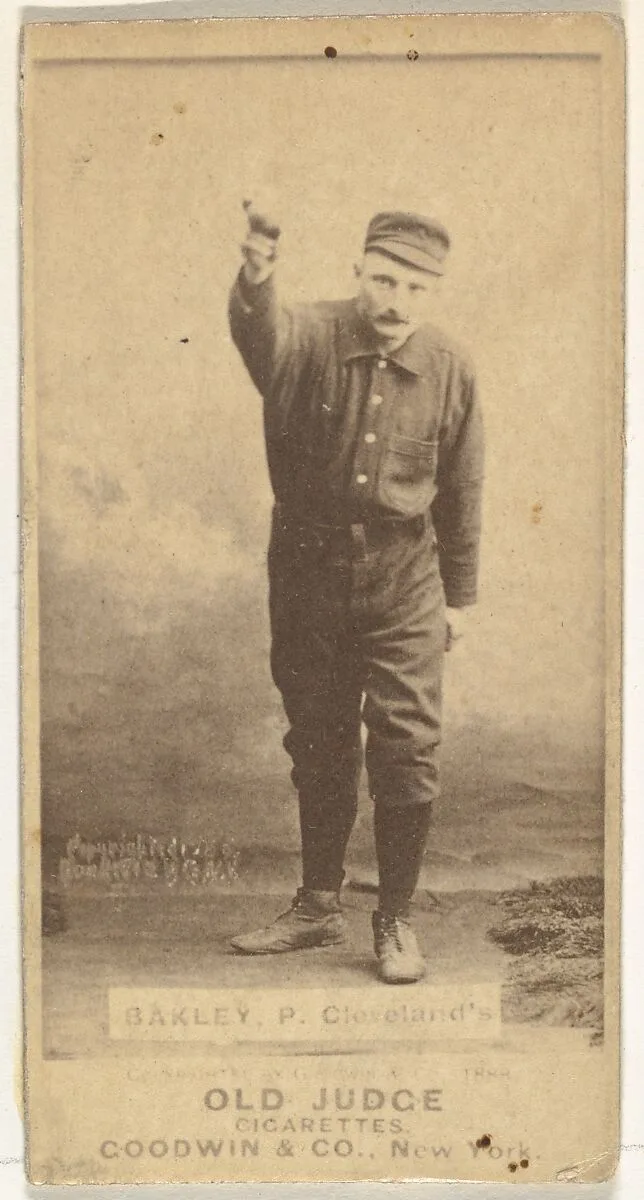 Edward Enoch "Jersey" Bakely, Pitcher, Cleveland, from the Old Judge series (N172) for Old Judge Cigarettes — Goodwin & Company