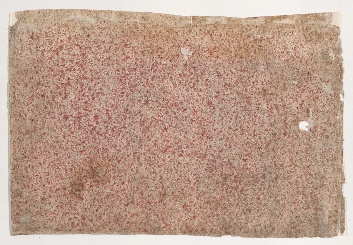 Sheet with an overall red speckle pattern — Anonymous