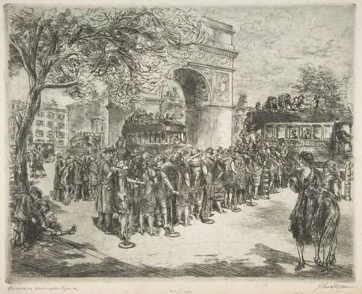 Busses in Washington Square