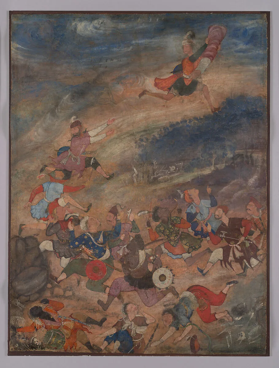 "Khwaja Umar Saved from Pursuers," Folio from the Hamzanama (The Adventures of Hamza) — Kesu Das