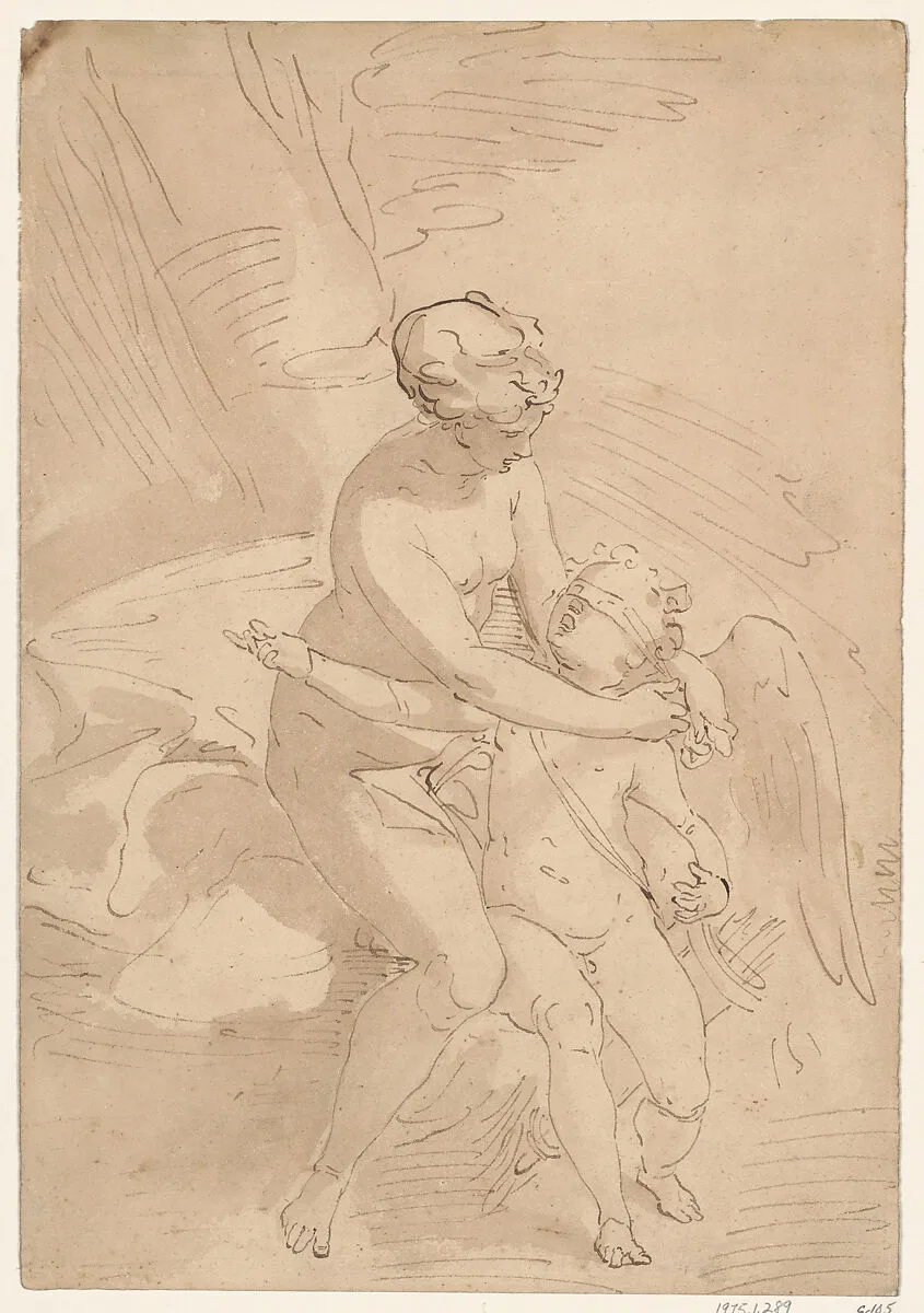 Venus Blindfolding Cupid — School of Cambiaso|Luca Cambiaso