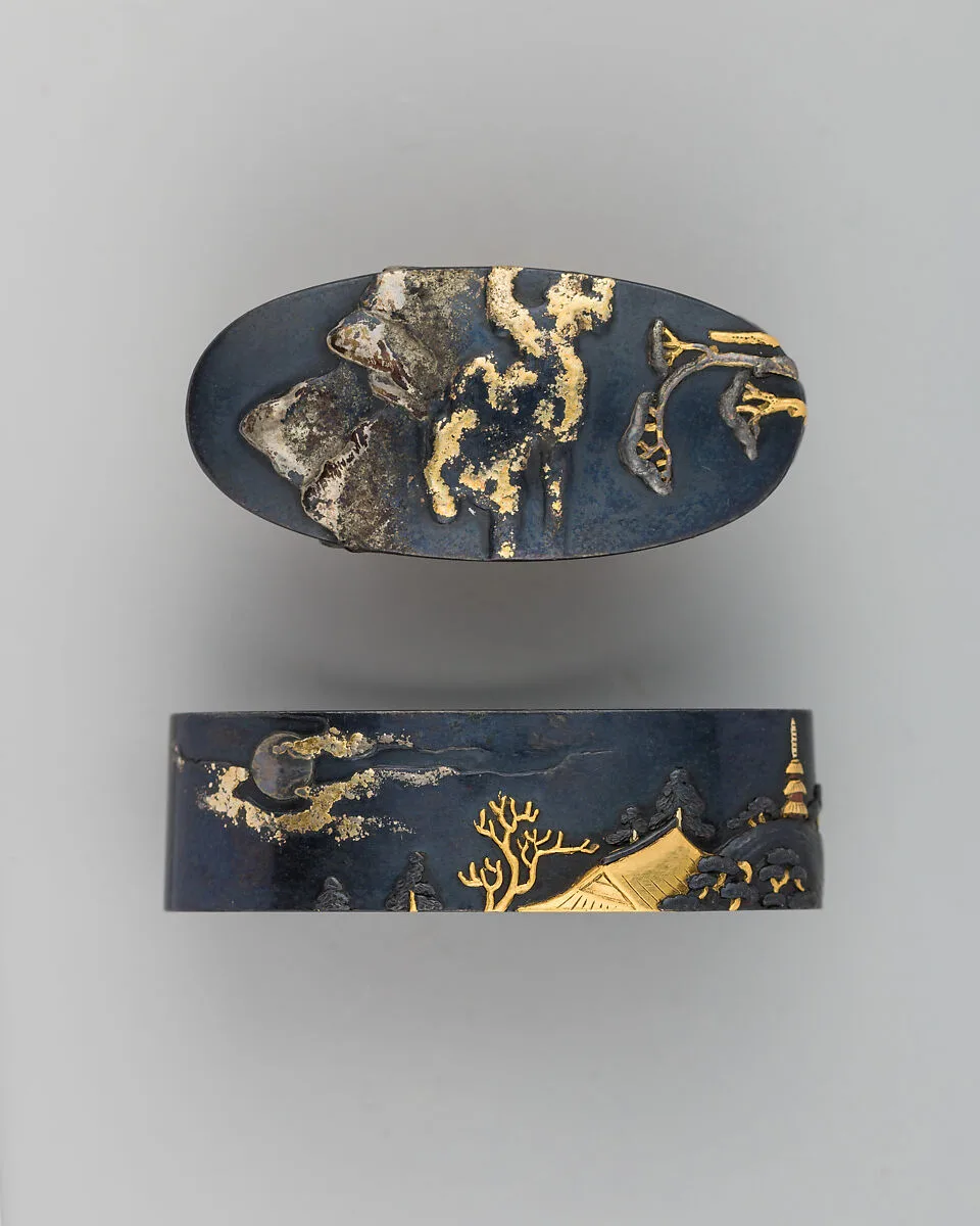 Sword-Hilt Collar and Pommel (Fuchigashira) — Unknown