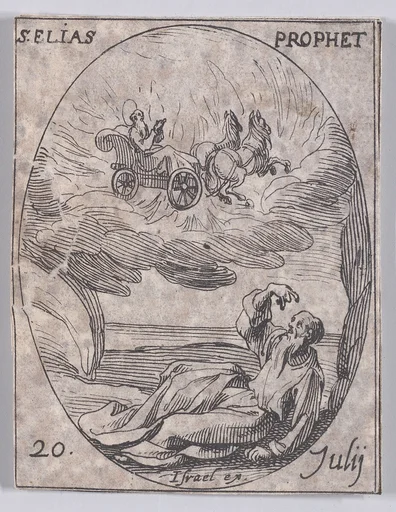 S. Elie, prophète (St. Elias, Prophet), July 20th, from "Les Images De Tous Les Saincts et Saintes de L'Année" (Images of All of the Saints and Religious Events of the Year)
