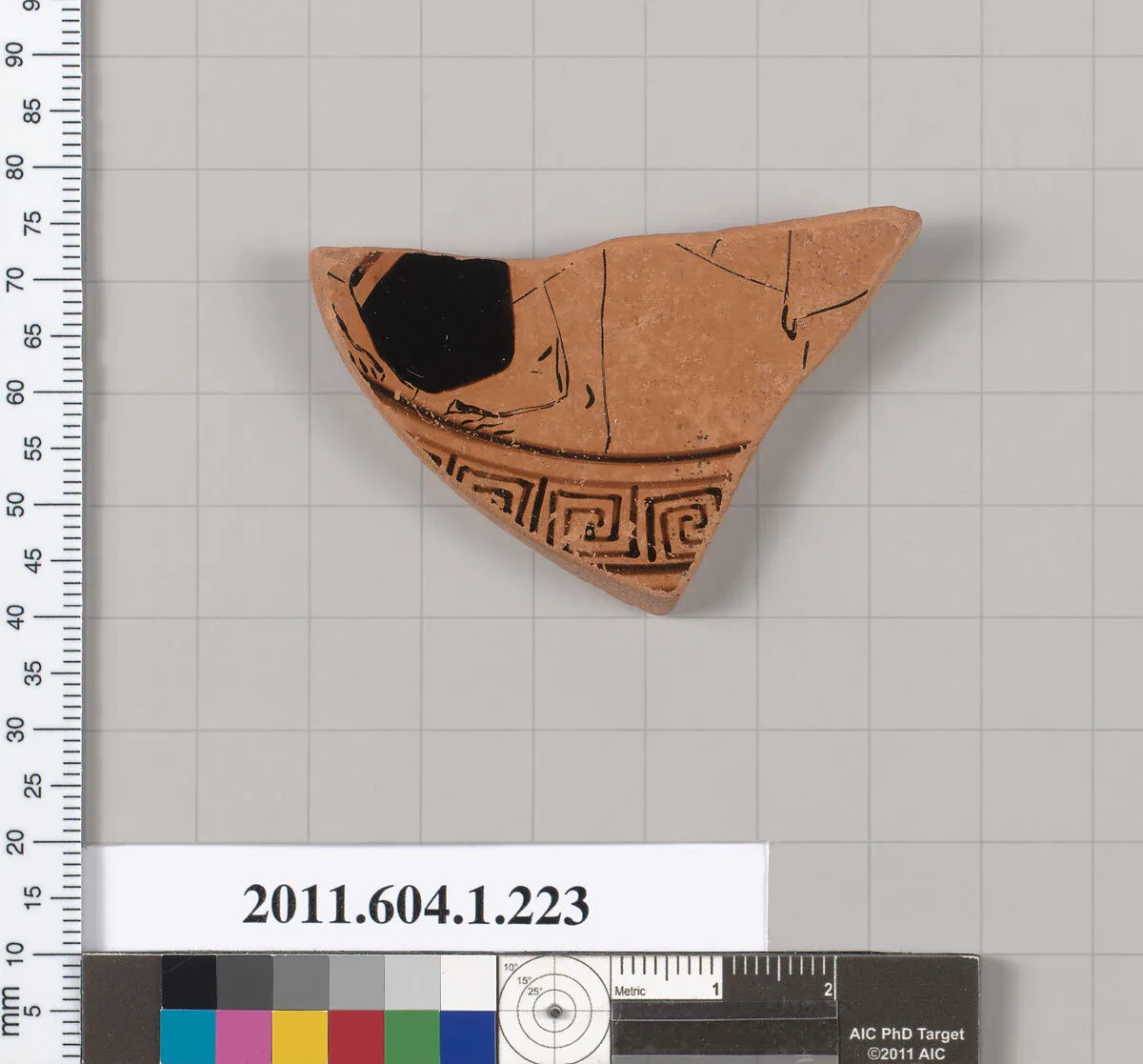 Terracotta fragment of a kylix (drinking cup) — Painter of Brussels R 330