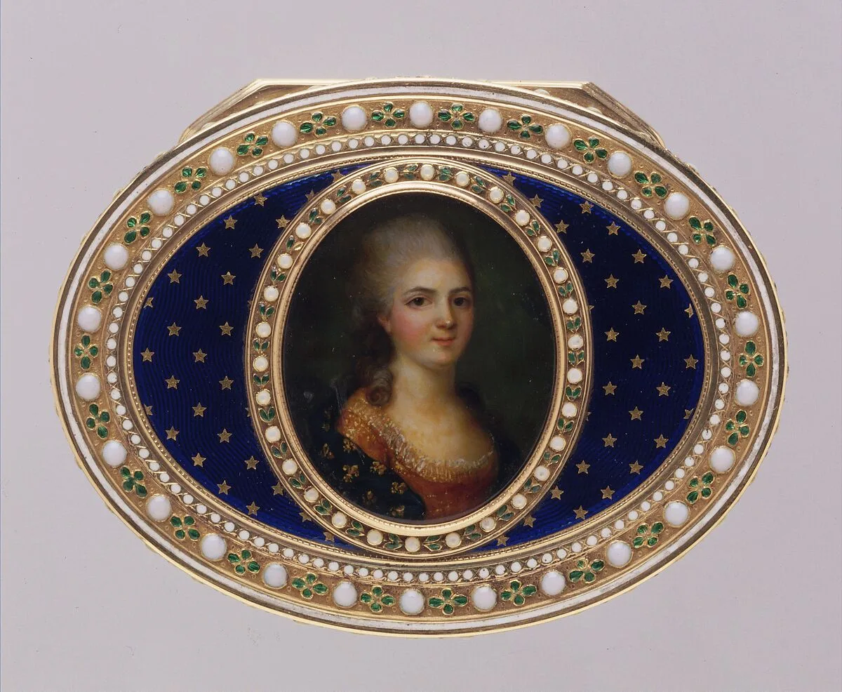 Snuffbox with portrait of a member of the French royal family, probably a daughter of Louis XV — Joseph Etienne Blerzy|French Painter