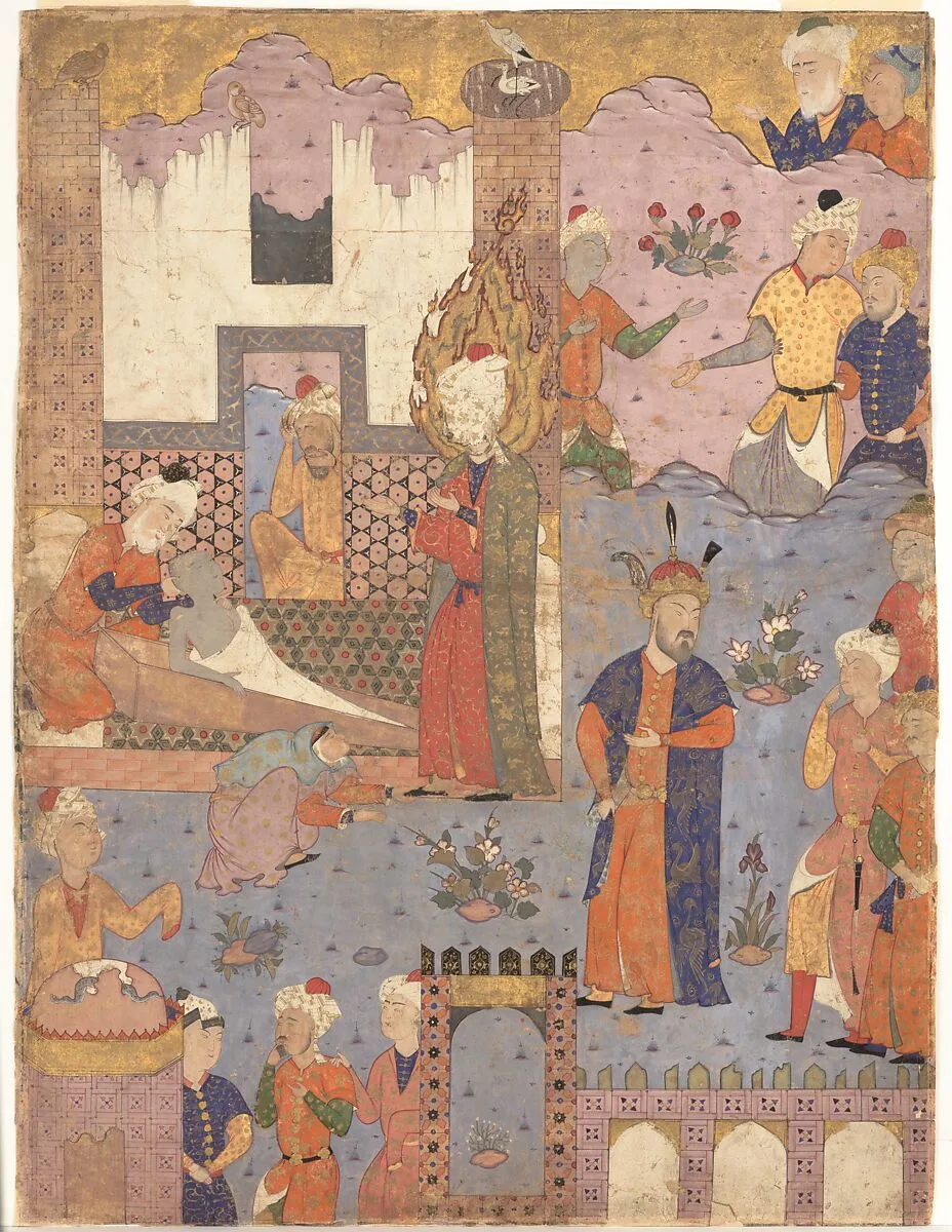 "Muhammad Revives the Sick Boy", Folio from a Falnama (Book of Omens) of Ja'far al-Sadiq — Unknown