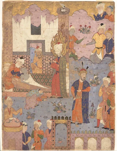 "Muhammad Revives the Sick Boy", Folio from a Falnama (Book of Omens) of Ja'far al-Sadiq