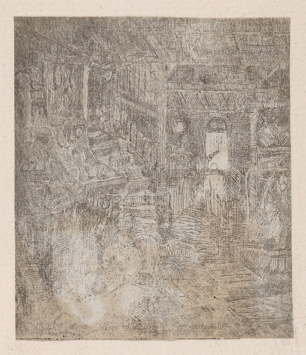 Intérieur à L'Escalier en Limaçon (Interior with a Spiral Staircase) — Rodolphe Bresdin