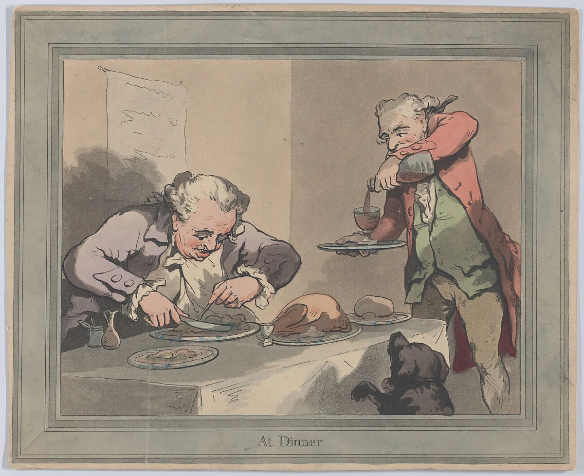 At Dinner — Thomas Rowlandson