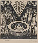 Figures gathered for a trial, from the portfolio '15 Grabados en madera' (Madrid 1929) — Gabriel Fernández Ledesma