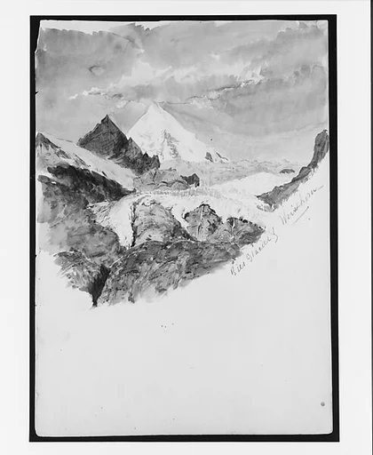 Bies Glacier and Weisshorn, Zermatt, recto (from "Splendid Mountain Watercolours" Sketchbook)