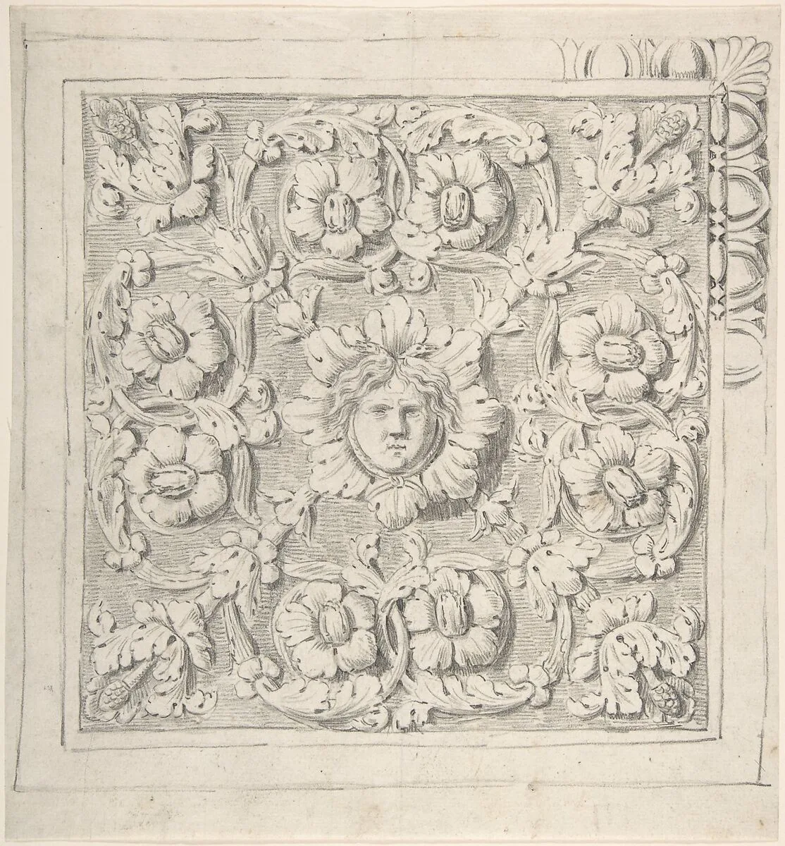 Classical Molding with Human Head at the Center Surrounded by Leaves and Vines — Thomas Hardwick