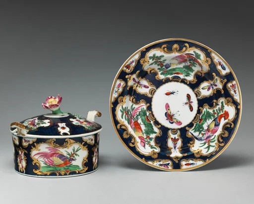 Butter dish with cover and tray