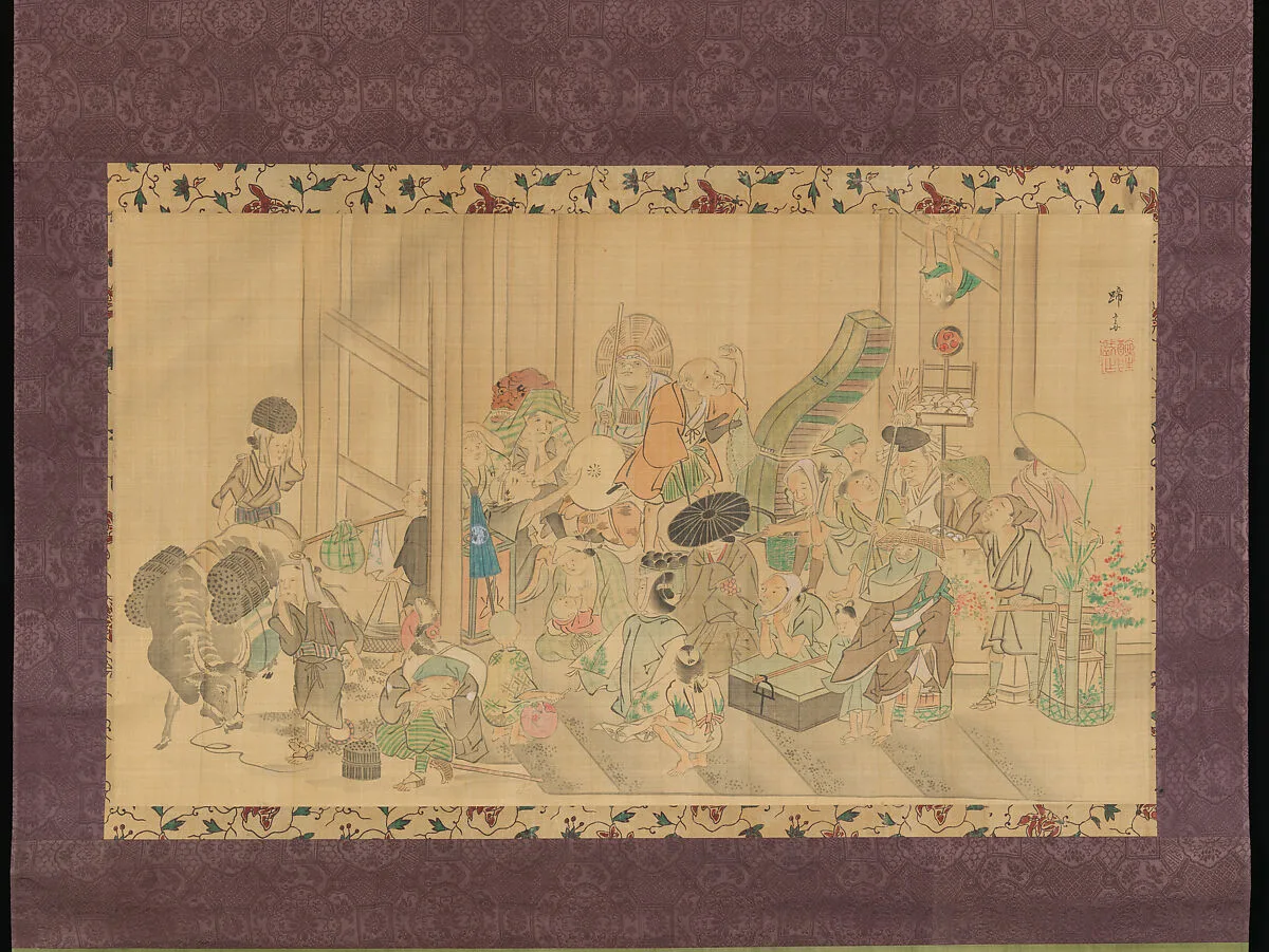 蹄斎北馬筆 雨宿り図|Taking Shelter from the Rain — Teisai Hokuba