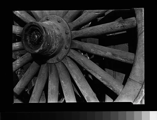 [Wagon Wheel Detail, Possibly Old Wallabout Market, Brooklyn, New York]