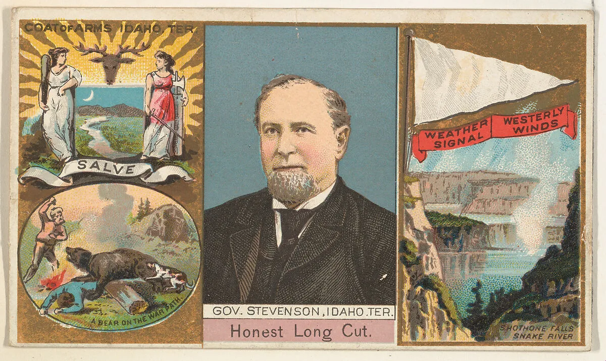 Governor Stevenson, Idaho Territory, from "Governors, Arms, Etc." series (N133-1), issued by Duke Sons & Co. — W. Duke, Sons & Co.