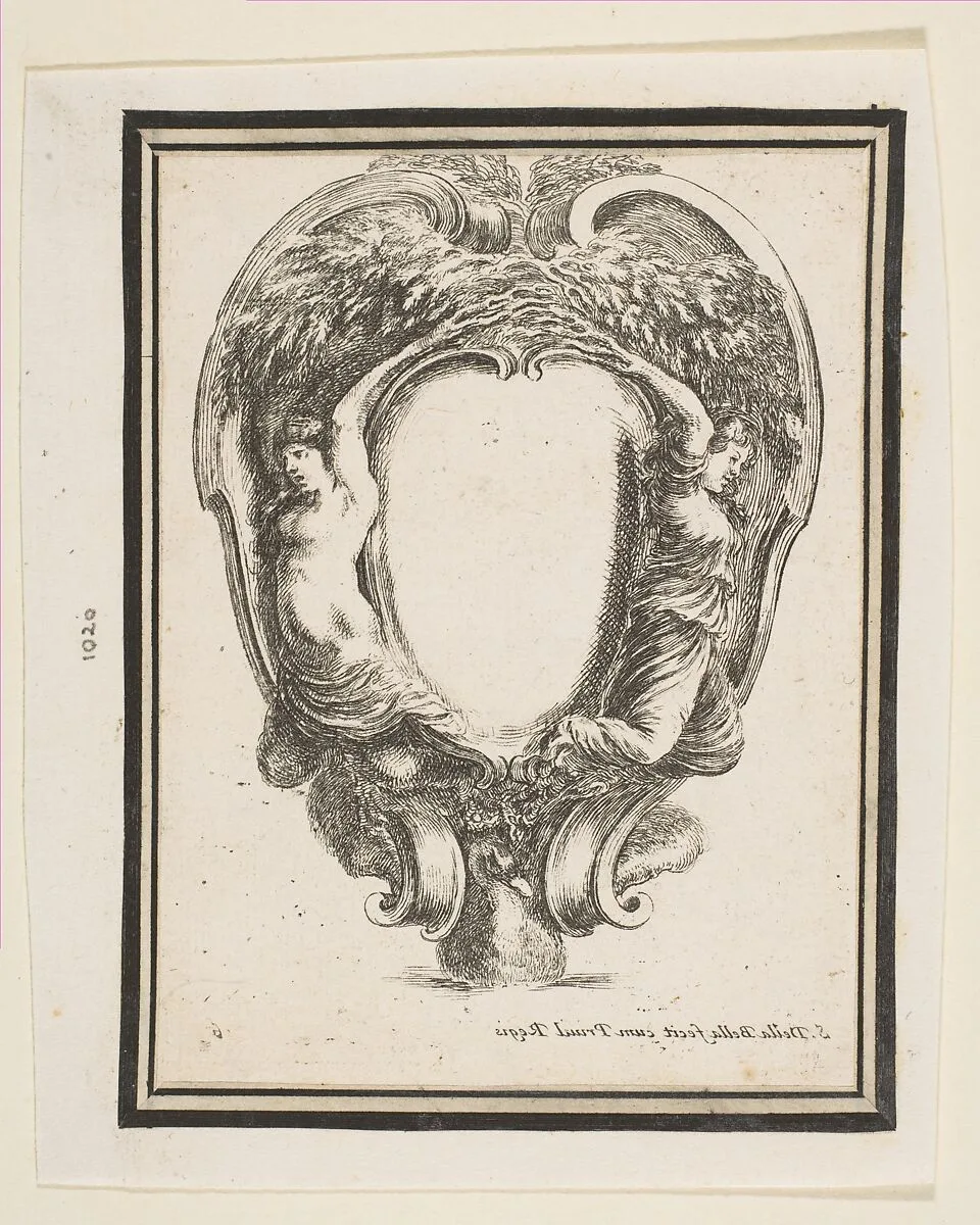 Cartouche with Duck and Nymphs — Stefano della Bella