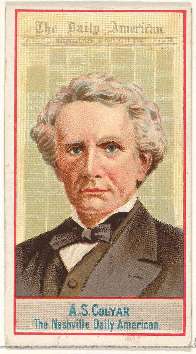 A.S. Colyar, The Nashville Daily American, from the American Editors series (N1) for Allen & Ginter Cigarettes Brands — Allen & Ginter