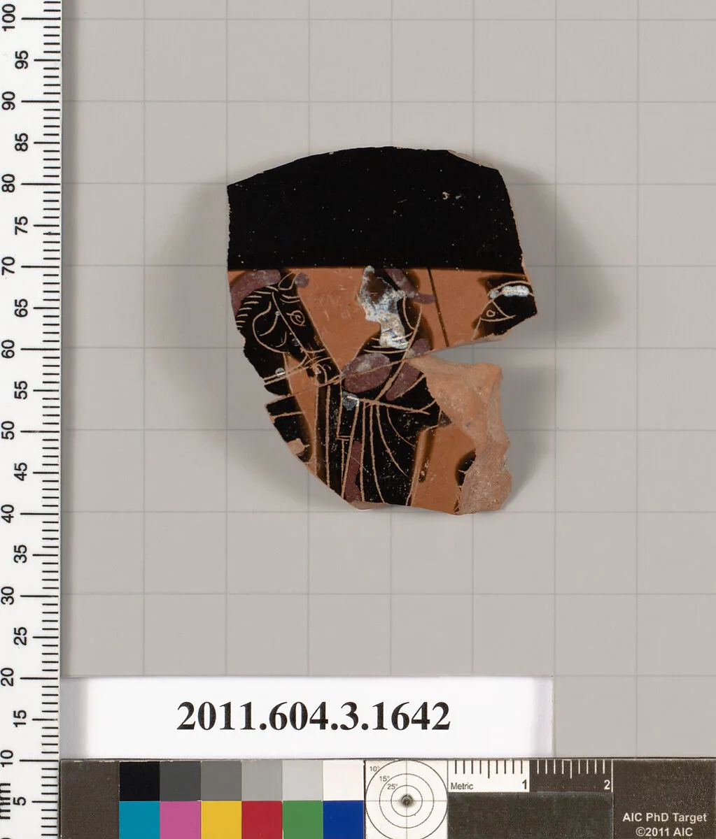 Terracotta fragment of a kylix: Band cup (drinking cup) — Unknown