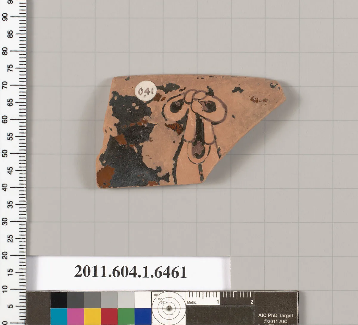 Terracotta rim fragment of a kylix (drinking cup) — Antiphon Painter