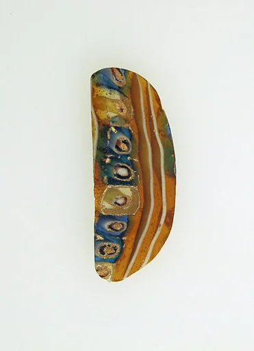 Glass striped mosaic fragment