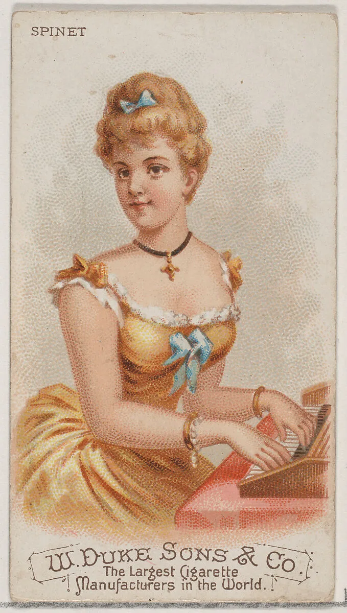 Spinet, from the Musical Instruments series (N82) for Duke brand cigarettes — W. Duke, Sons & Co.|Schumacher & Ettlinger