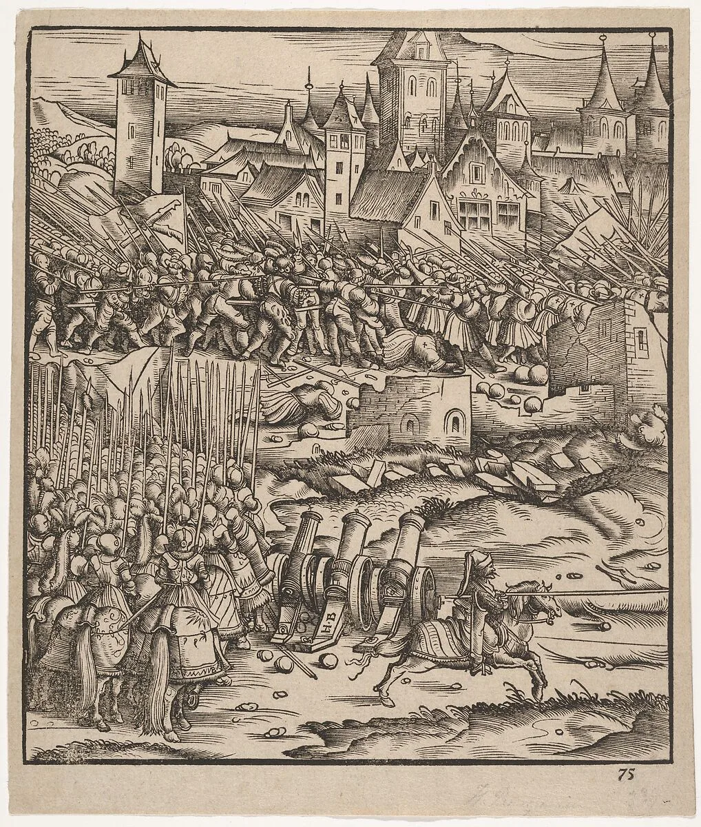 The Battle Near Teramundt (Teremonde), from Der Weisskunig — Hans Burgkmair|Jost de Negker|Marx Treitz-Sauerwein von Ehrentreitz