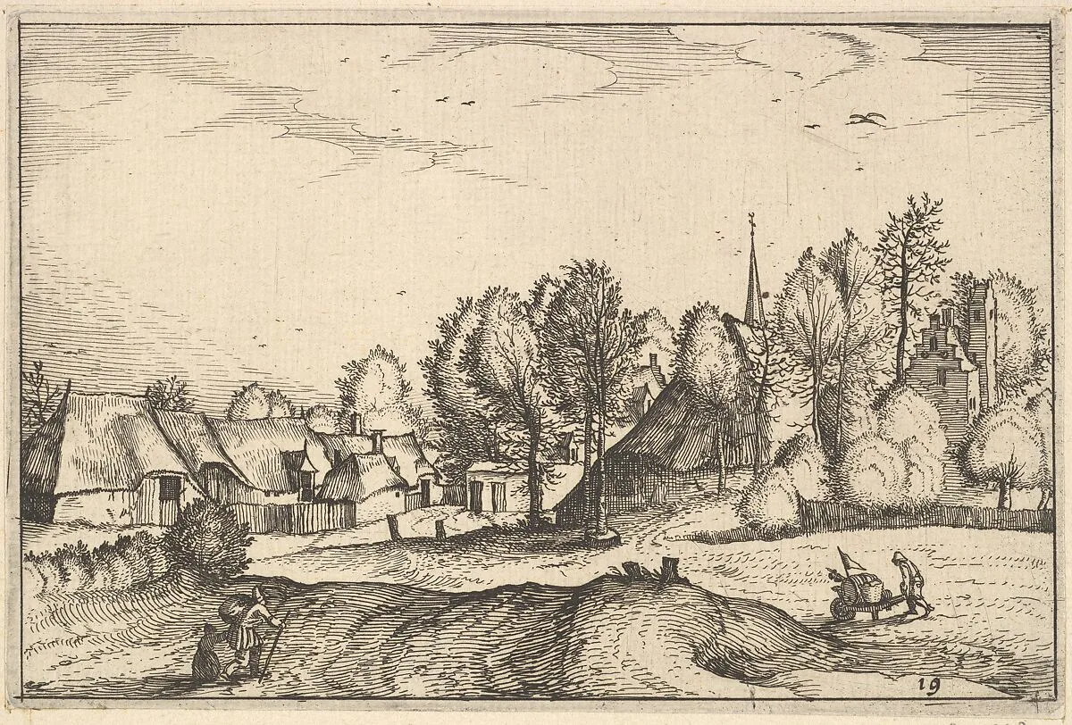 Road into a Village, plate 19 from "Regiunculae et Villae Aliquot Ducatus Brabantiae" — Claes Jansz. Visscher|Claes Jansz. Visscher|The Master of the Small Landscapes