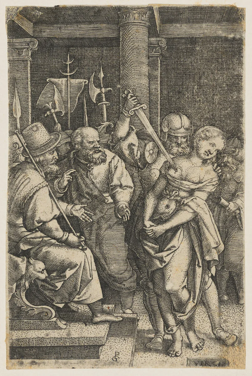 Virginia Killed by Her Father, Lucius Virginius — Georg Pencz