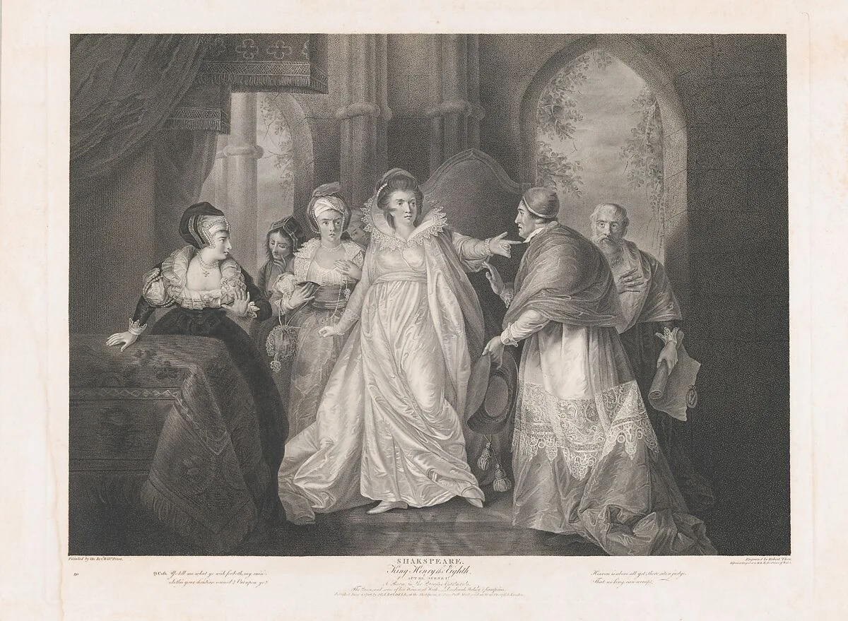 Queen Catherine, Cardinal Wolsey and Cardinal Campeius (Shakespeare, King Henry VIII, Act 3, Scene 1) — Shearjashub Spooner|John & Josiah Boydell|Robert Thew|Matthew William Peters|William Shakespeare