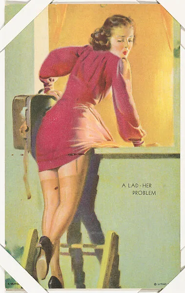 A Lad-Her Problem from All American Girls series (W424) — International Mutoscope Reel Company