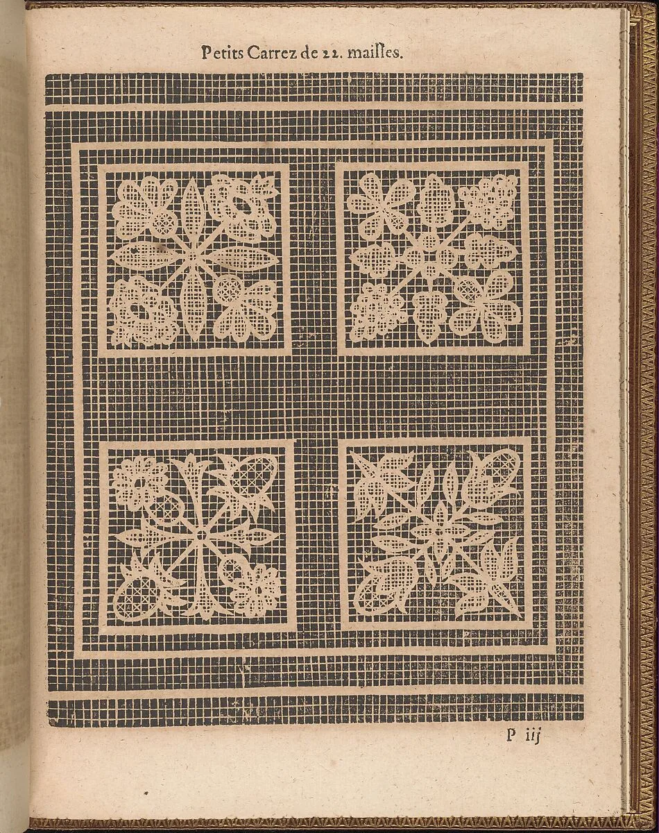 La Pratique de l'Aiguille, page 58 (recto) — Matthias Mignerak|Pierre Firens|Marie de Medici|Jean Le Clerc