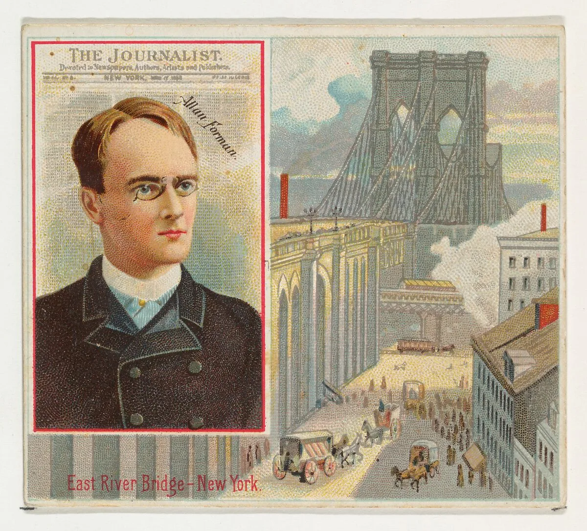 Allan Forman, The New York Journalist, from the American Editors series (N35) for Allen & Ginter Cigarettes — Allen & Ginter