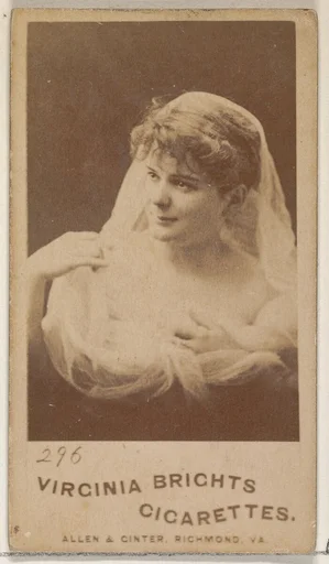 Card 296, from the Actors and Actresses series (N45, Type 5) for Virginia Brights Cigarettes